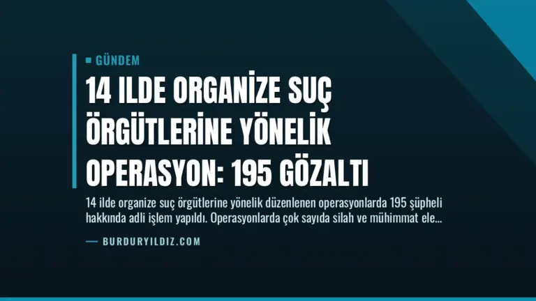 14 Ilde Organize Suç Örgütlerine Yönelik Operasyon: 195 Gözaltı