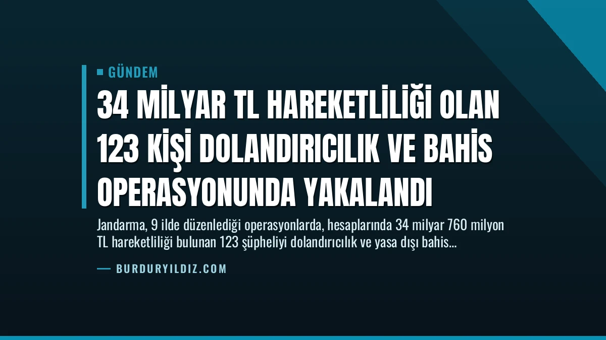 34 Milyar TL Hareketliliği Olan 123 Kişi Dolandırıcılık ve Bahis Operasyonunda Yakalandı
