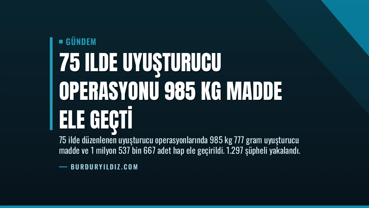 75 Ilde Uyuşturucu Operasyonu 985 Kg Madde Ele Geçti