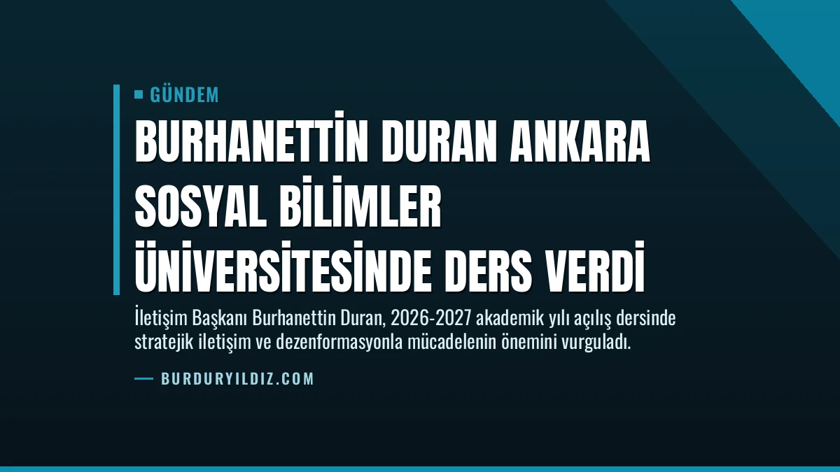 Burhanettin Duran Ankara Sosyal Bilimler Üniversitesinde Ders Verdi
