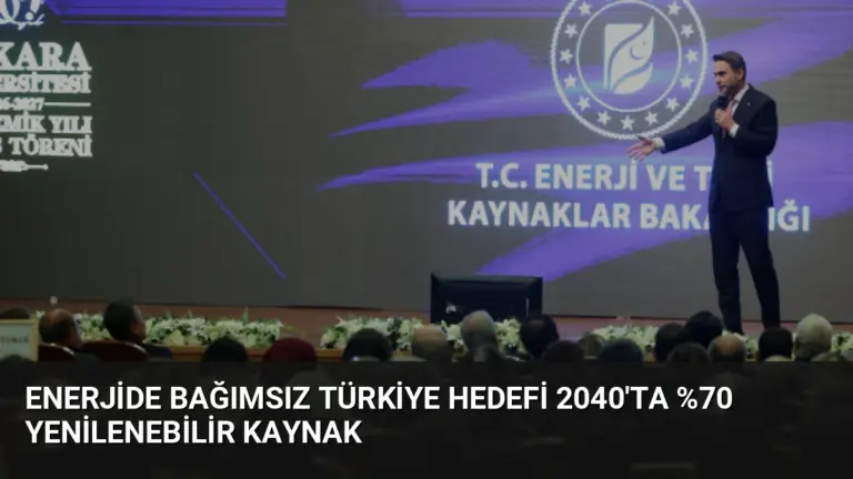 Enerjide Bağımsız Türkiye Hedefi 2040’ta %70 Yenilenebilir Kaynak