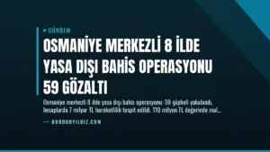 Osmaniye Merkezli 8 İlde Yasa Dışı Bahis Operasyonu 59 Gözaltı