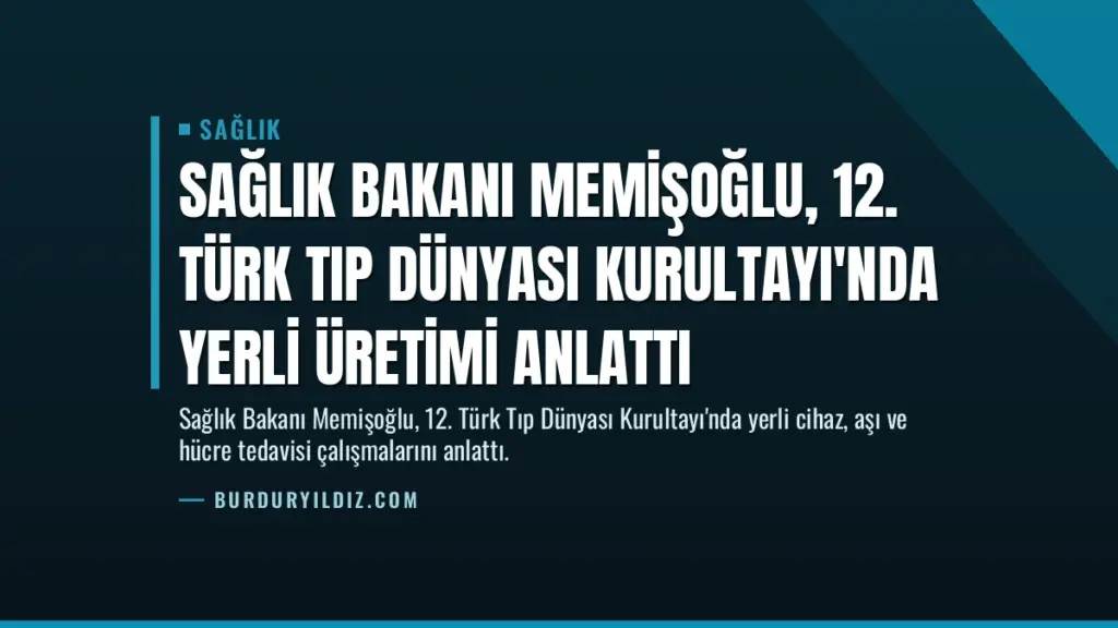 Sağlık Bakanı Memişoğlu, 12. Türk Tıp Dünyası Kurultayı'nda Yerli Üretimi Anlattı