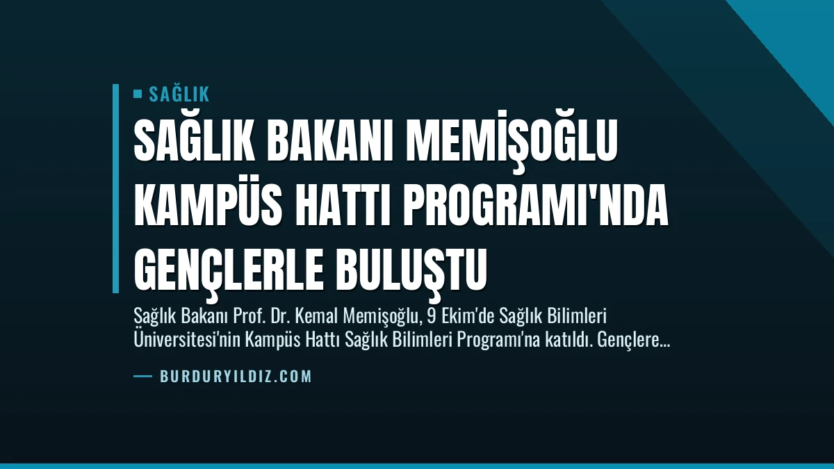 Sağlık Bakanı Memişoğlu Kampüs Hattı Programı’nda Gençlerle Buluştu