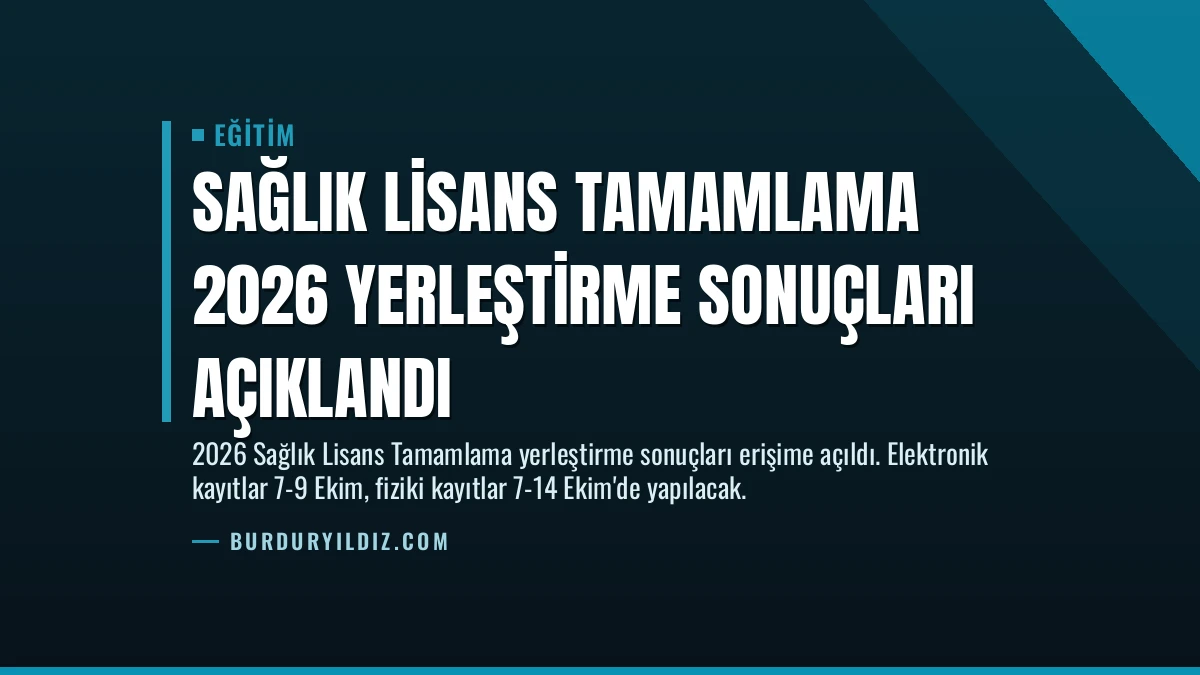 Sağlık Lisans Tamamlama 2026 Yerleştirme Sonuçları Açıklandı