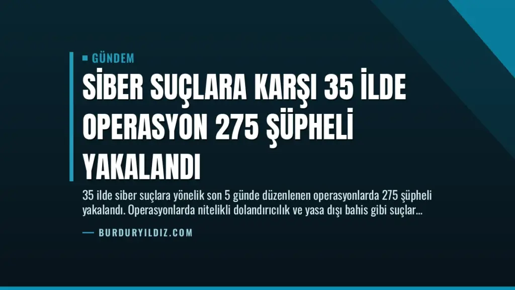 Siber Suçlara Karşı 35 İlde Operasyon 275 Şüpheli Yakalandı