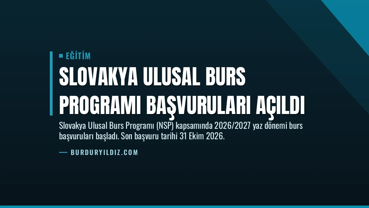 Slovakya Ulusal Burs Programı Başvuruları Açıldı