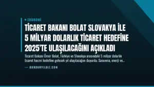 Ticaret Bakanı Bolat Slovakya ile 5 Milyar Dolarlık Ticaret Hedefine 2025’te Ulaşılacağını Açıkladı