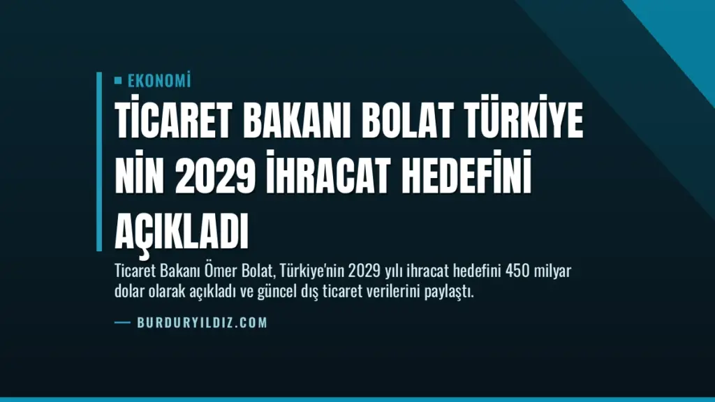 Ticaret Bakanı Bolat Türkiye nin 2029 İhracat Hedefini Açıkladı