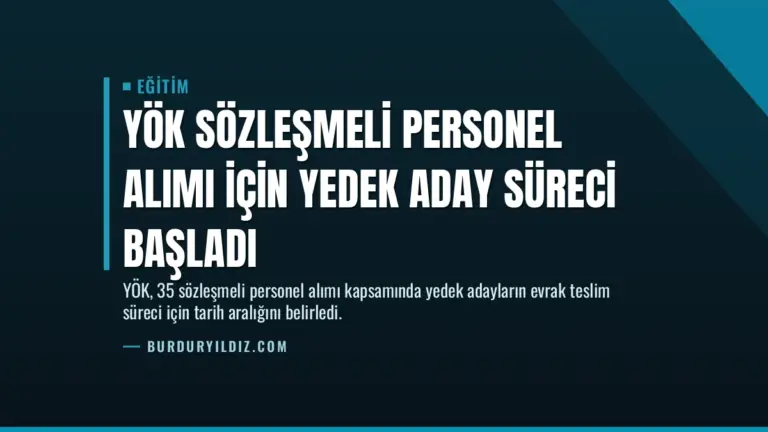 YÖK Sözleşmeli Personel Alımı İçin Yedek Aday Süreci Başladı